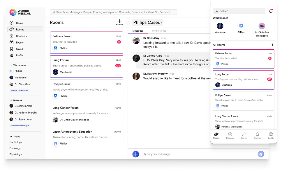 Wondr Rooms Experience Interface
