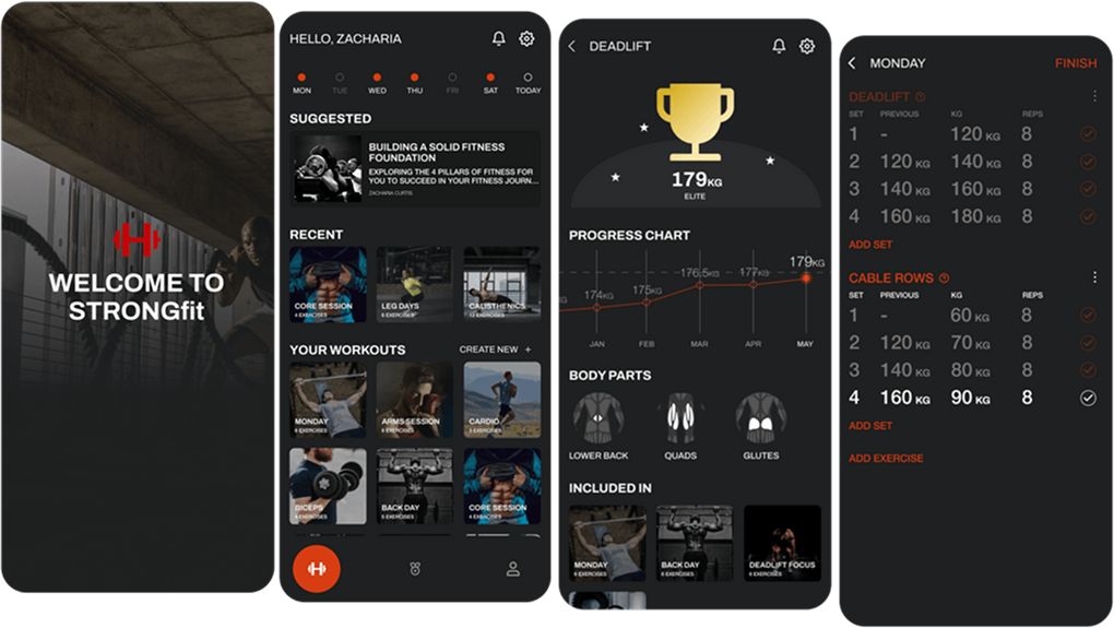 STRONGfit Workouts Made Better Interface